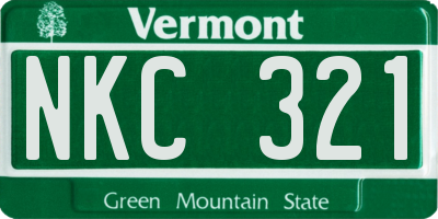 VT license plate NKC321