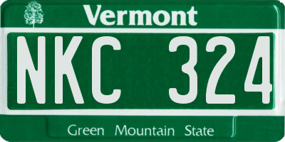 VT license plate NKC324