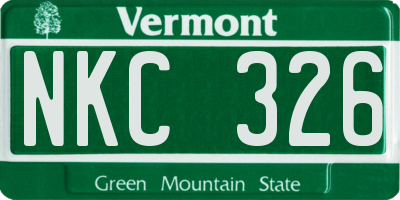 VT license plate NKC326