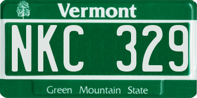 VT license plate NKC329