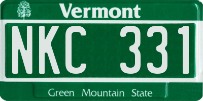 VT license plate NKC331