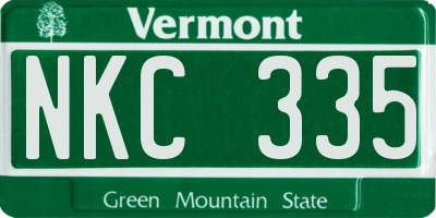 VT license plate NKC335