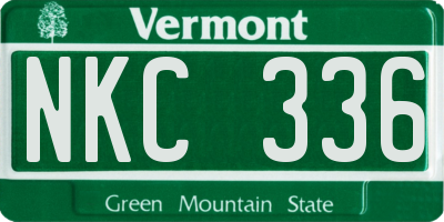 VT license plate NKC336