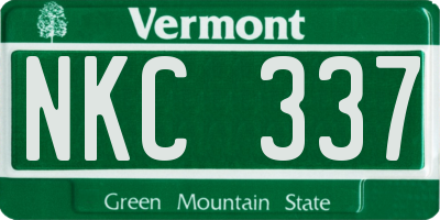 VT license plate NKC337