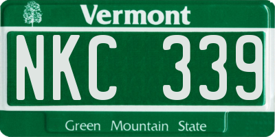 VT license plate NKC339