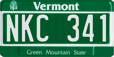 VT license plate NKC341