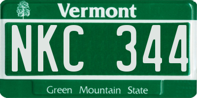 VT license plate NKC344