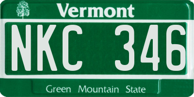 VT license plate NKC346