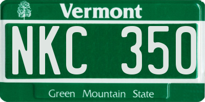 VT license plate NKC350
