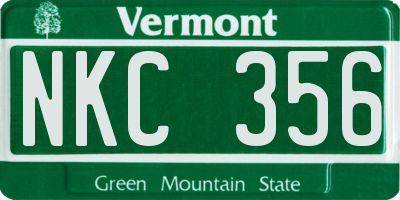 VT license plate NKC356