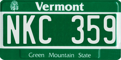 VT license plate NKC359
