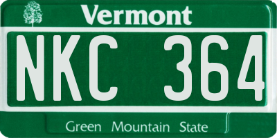 VT license plate NKC364
