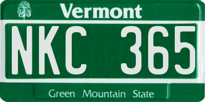 VT license plate NKC365