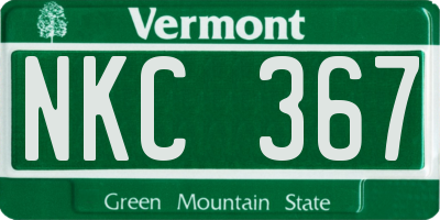 VT license plate NKC367