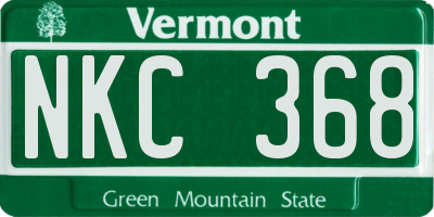 VT license plate NKC368