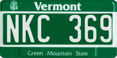 VT license plate NKC369