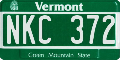 VT license plate NKC372