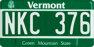 VT license plate NKC376