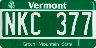 VT license plate NKC377