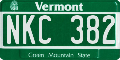 VT license plate NKC382