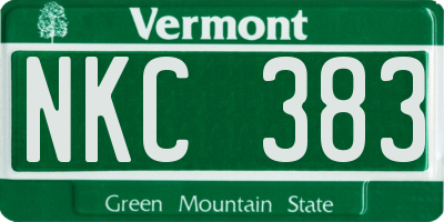 VT license plate NKC383