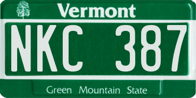 VT license plate NKC387