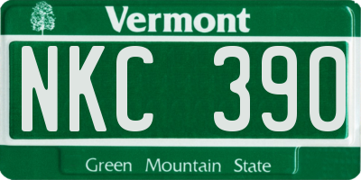 VT license plate NKC390