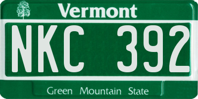 VT license plate NKC392
