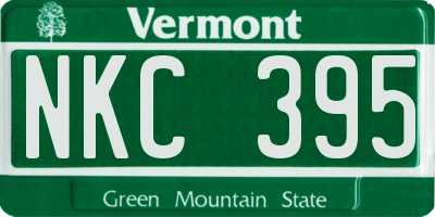VT license plate NKC395