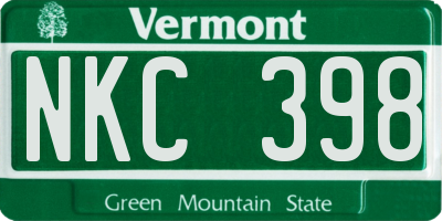 VT license plate NKC398