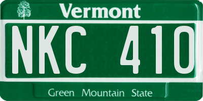 VT license plate NKC410