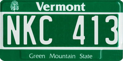 VT license plate NKC413