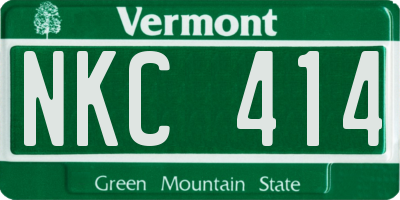 VT license plate NKC414