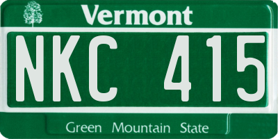 VT license plate NKC415