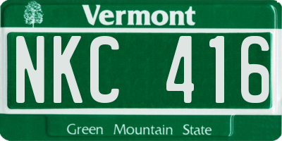 VT license plate NKC416