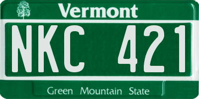 VT license plate NKC421