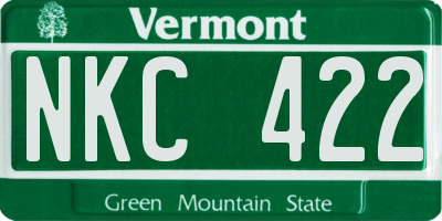VT license plate NKC422