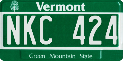 VT license plate NKC424