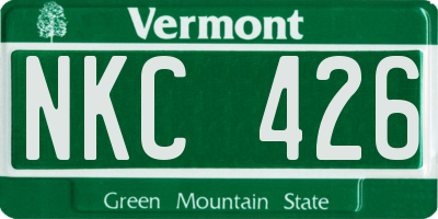 VT license plate NKC426
