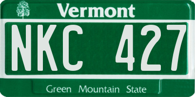 VT license plate NKC427