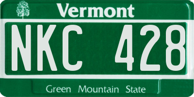 VT license plate NKC428