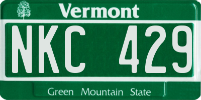 VT license plate NKC429