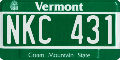 VT license plate NKC431