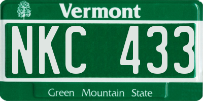 VT license plate NKC433