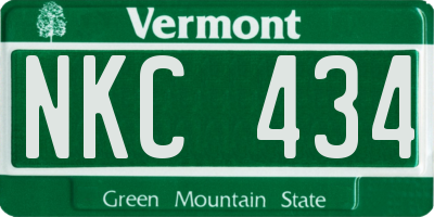 VT license plate NKC434