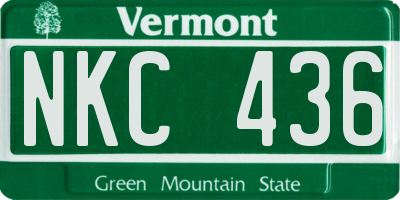 VT license plate NKC436