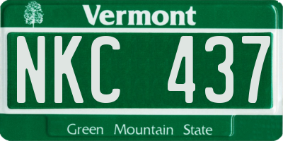 VT license plate NKC437
