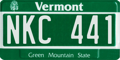 VT license plate NKC441