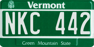 VT license plate NKC442