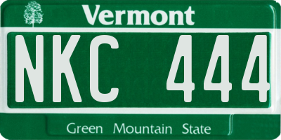 VT license plate NKC444